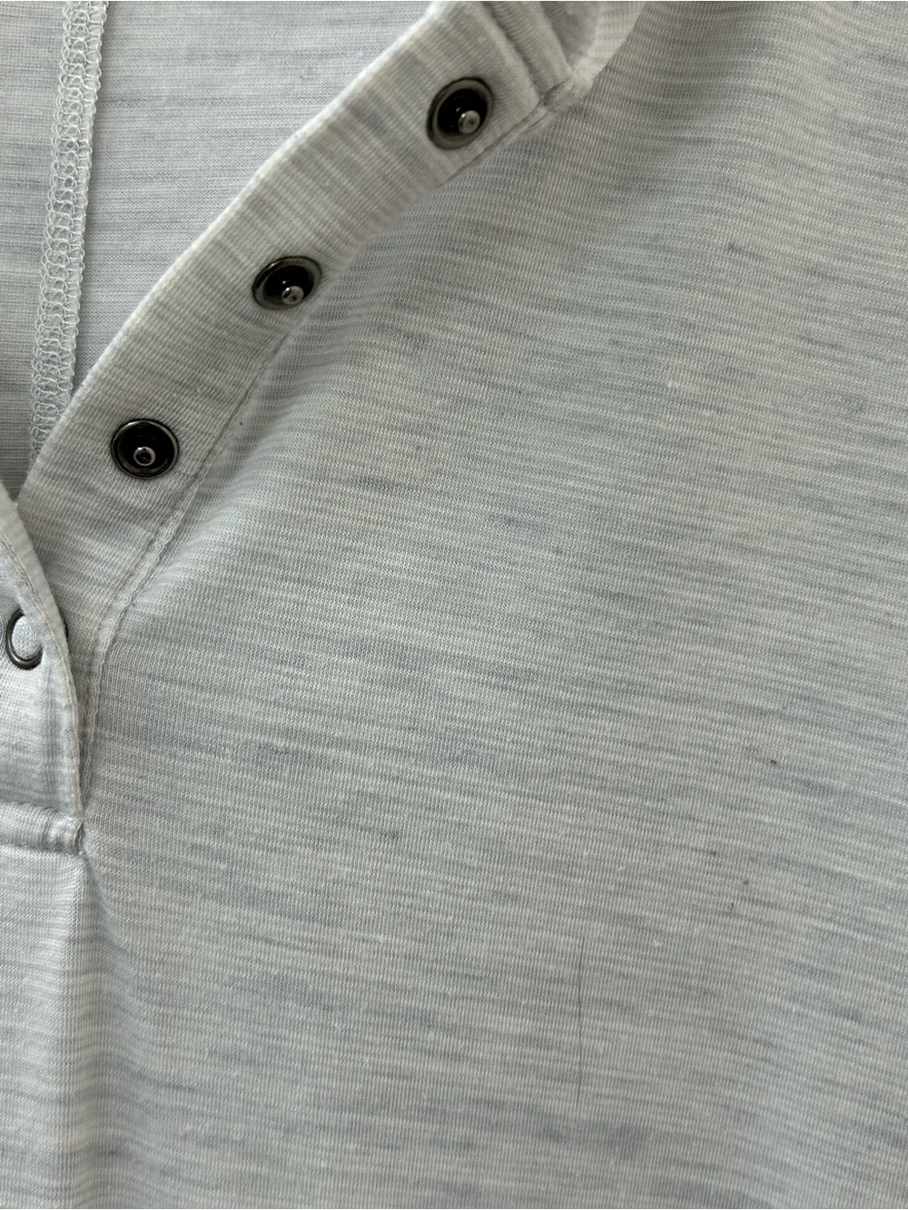 prAna Light Gray Women's Hooded Henley Long-Sleeve Lightweight Top - Picture 6 of 6